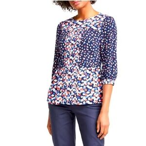 Boden Multicolor Floral Print Blouse